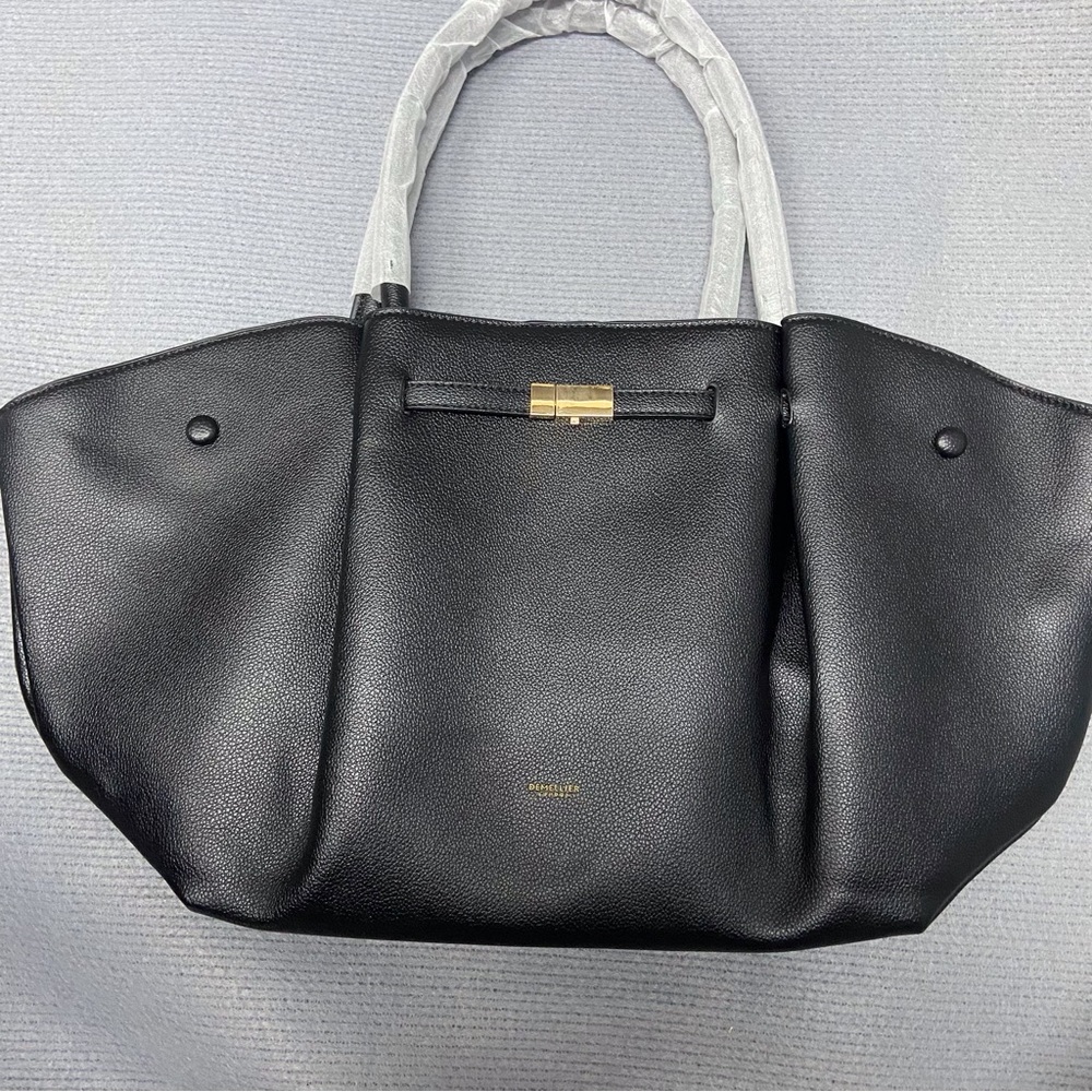 DeMellier Black Leather Tote with Gold Hardware